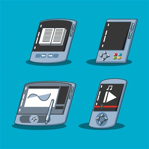 Graphic tablet with set devices | Premium Vector