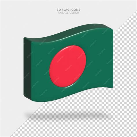 Premium PSD | 3d national bangladesh flag icon illustration asian green ...