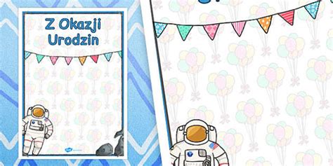 Urodzinowy kosmiczny plakat po polsku (teacher made)