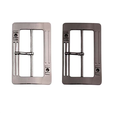 Shiny Nickel Chrome Finish Rectangle Frame Tongue/Prong Belt Buckle ...