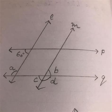 lines l // m, p // q. Find a, b, c, d - Brainly.in