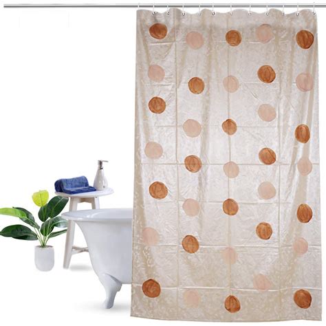 Kuber Industries PVC 2 Pieces 7 Feet Shower Curtain with 8 Hooks (Gold ...