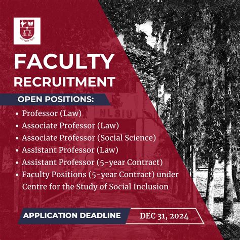 NLSIU invites applications for the following faculty positions. Please ...