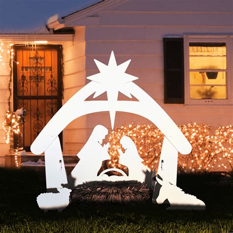 SalonMore Christmas 4FT Outdoor Nativity Scene Holy Family Christmas Decorations Weatherproof ...