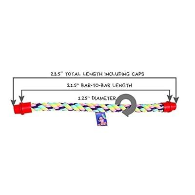 Buy Birds LOVE Cotton Rope Comfy Cable Perches for Bird Cages - Choose ...