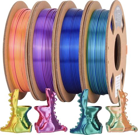 Amazon.com: AMOLEN Silk PLA 3D Printer Filament, Multicolor 1.75mm PLA ...