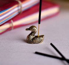 Antique Golden Brass Duck Agarbatti Holder Stand
