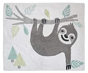 Sweet Jojo Designs Turquoise Jungle Sloth Accent Floor Rug or Bath Mat ...