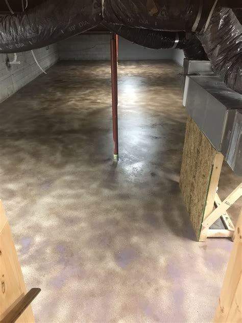 Stained Concrete Basement Flooring