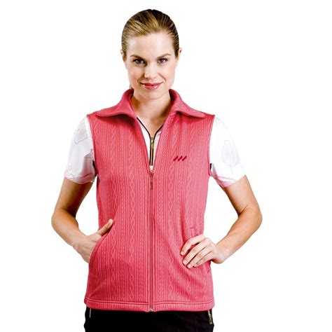 Monterey Club Womens Double Cable Texture Detail Golf Vests