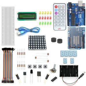 Robomart ARDUINO UNO R3+PROTOTYPE SHIELD STARTER KIT WITH 17 BASIC ...