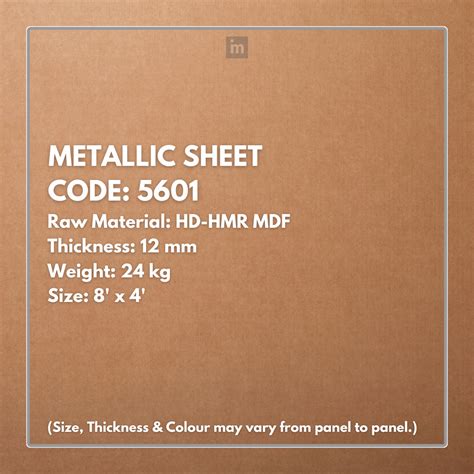 5601 - 12MM THICKNESS - 8'X4' SIZE - 24KG WEIGHT- HDHMR MDF - DECORATI ...