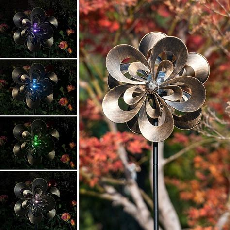 Buy Solar Wind Spinner Magnolia Multi-Color Seasonal LED Lighting Solar ...