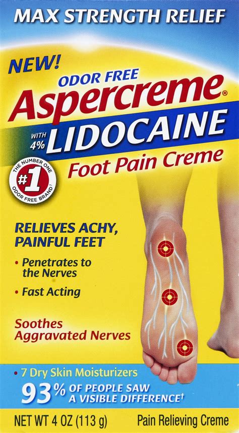 Aspercreme Lidocaine Foot Pain Cream 4oz - Walmart.com