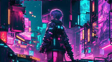 Download Cyberpunk_ Anime_ Cityscape Wallpaper | Wallpapers.com