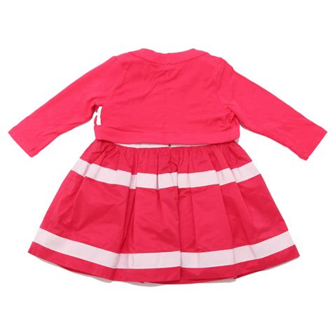 5261AE abito bimba girl ARMANI BABY pink/grey bicolor dress+shrug kids