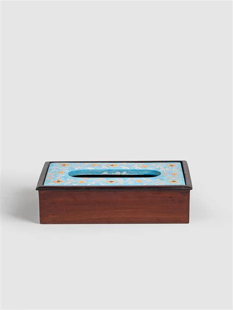 Best Wooden Napkin Holder With Blue Pottery Blue Base With Turquoise ...