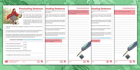 Little Red Riding Hood Differentiated Punctuating Sentences