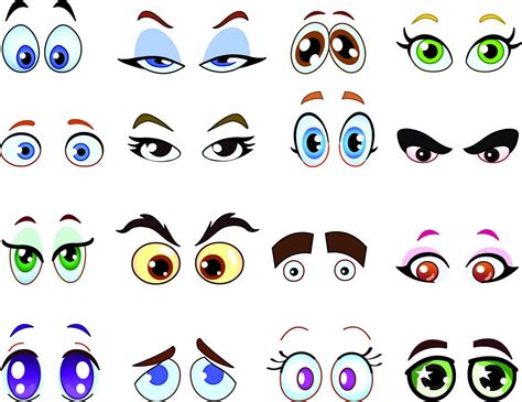 Cartoon Eyes Clipart - Cute and Expressive Eyes for Your Creations