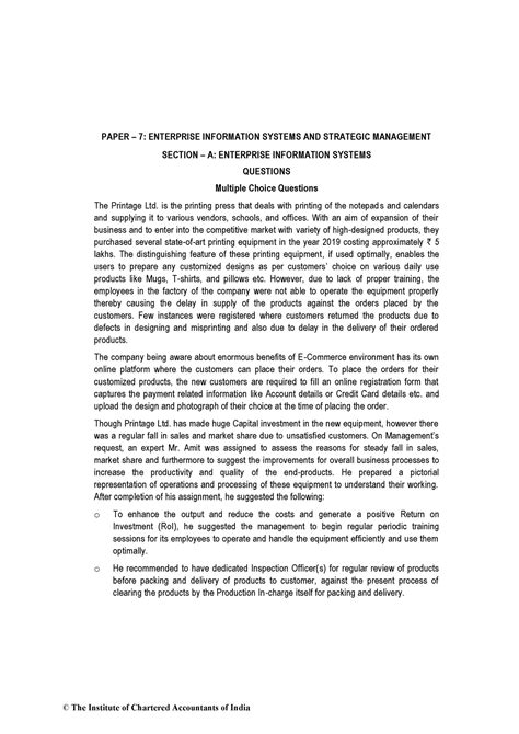 EIS & SM Rtpmay 22 - Rtp practice - PAPER – 7: ENTERPRISE INFORMATION ...