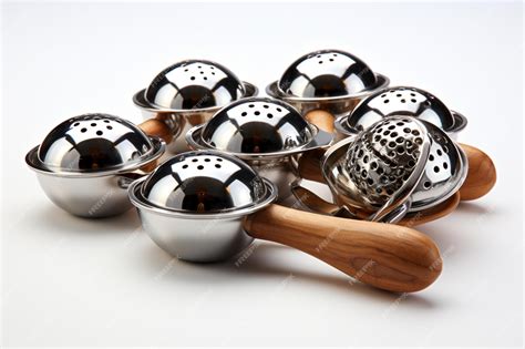Premium Photo | Stainless Steel Tea Strainers on white background