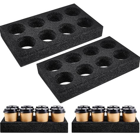 Pangda 4 Pcs 8 Cup Drink Carrier Multiple Cup Holder Takeout Foam Cup ...