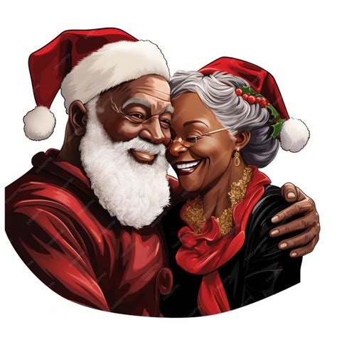 Premium AI Image | Santa's Cheeky Kiss A Playful Encounter of Black ...