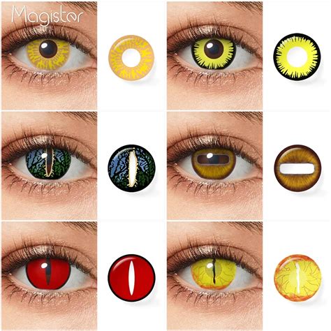 1 Pair Cosplay Color Contact Lenses White Black Blind Lens Anime ...