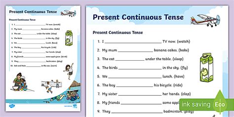 Continuous Tense Worksheet 的图像结果