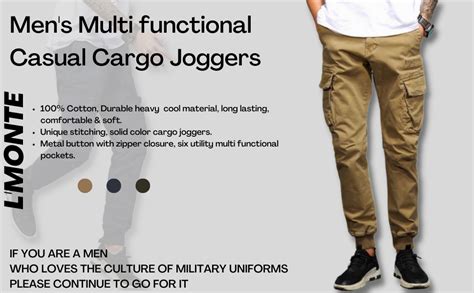 Buy L'MONTE Imported Slim Fit Joggers Track Pant for Men Cotton Cargo ...