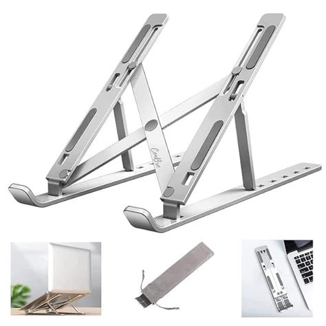 MINIMART Aluminum Tabletop Laptop Stand Ergonomic Foldable Portable ...