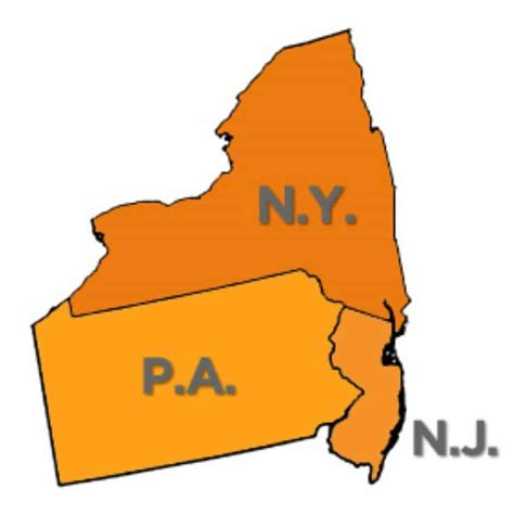 Collection 93+ Pictures Map Of New York New Jersey And Pennsylvania ...