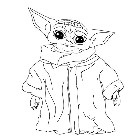Baby Yoda Coloring Page Printable