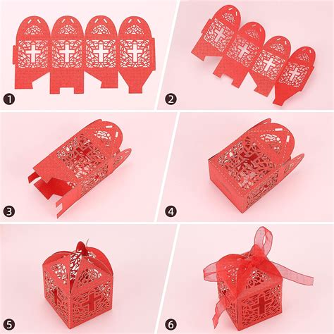 Buy acDesign Baptism Favor Boxes 100Pcs Wedding Favor Boxes Red Favor ...