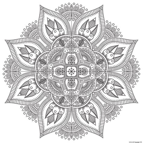 Mandala Zen Antistress Difficult Coloring page Printable