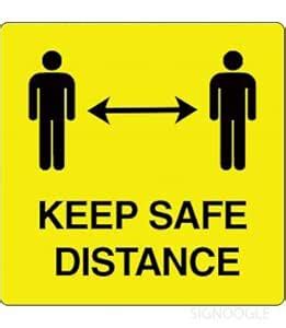 SIGNOOGLE Keep Safe Distance Symptoms Educational Medical Warning ...