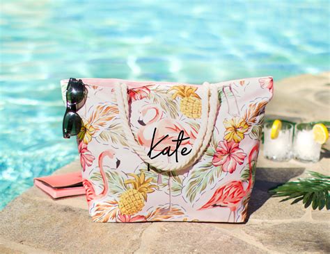 Personalized Beach Tote Bag, Custom Bridesmaids Gift Bag, Summer ...