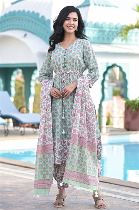 Suit Set of 3 Women Block Motif Teal