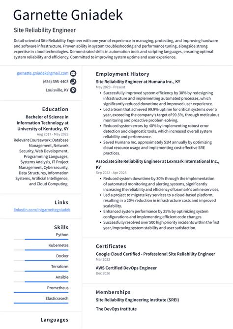 Image result for Reliability Engineer Resume Examples