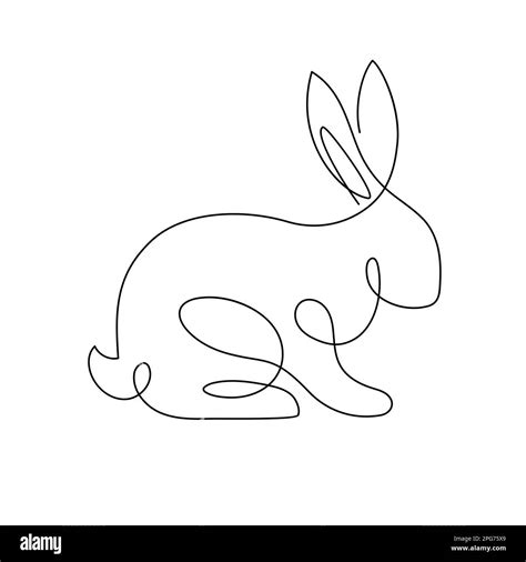Bunny line art style icon. Rabbit line art icon. Abstract outline ...