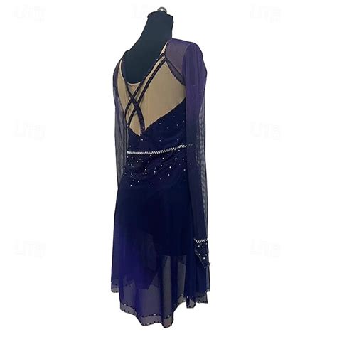 Figure Skating Dress Women's Girls' Ice Skating Skirt Violet Mesh ...
