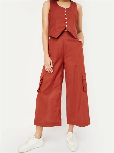 Buy Women Solid Cargo Trousers Online at just Rs. 899.0 - 1000013990239 ...