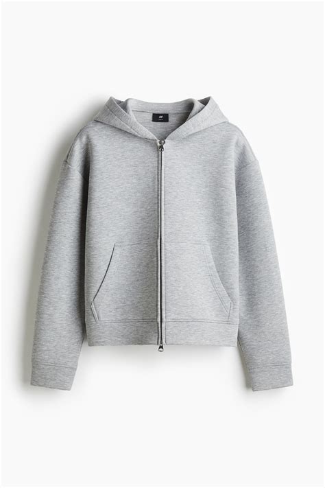 Loose Fit Zip-through hoodie - Grey marl - Men | H&M IN