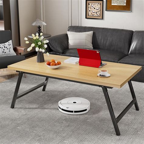 Folding Coffee Table, Portable Floor Table Desk for Sitting on The ...