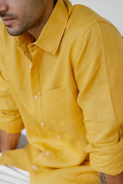Buy Mens Shirt | Linen Shirt for Men Mustard Online
