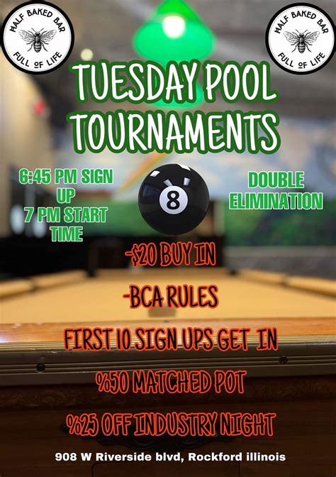 ??CASH PRIZE POOL TOURNAMENT ??, 908 W Riverside BLVD, Rockford, IL, 13 ...