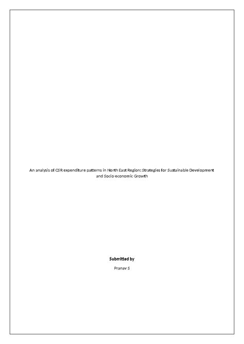 Topic 2 Assignment - An analysis of CSR expenditure patterns in North ...