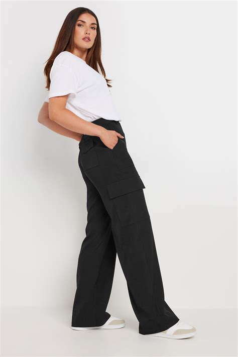 LTS Tall Black Tailored Cargo Pocket Trousers | Long Tall Sally