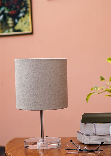 Get Celeste Table Lamp With Textured Grey Cylindrical Shade at ₹ 2390 ...