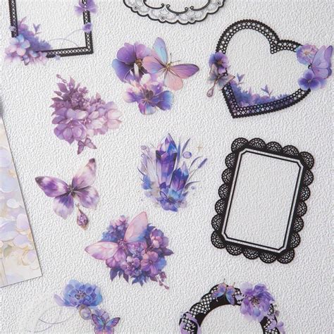 15pcs/Pack Lace Border Sticker PET Materials DIY Scrapbooking Collage ...